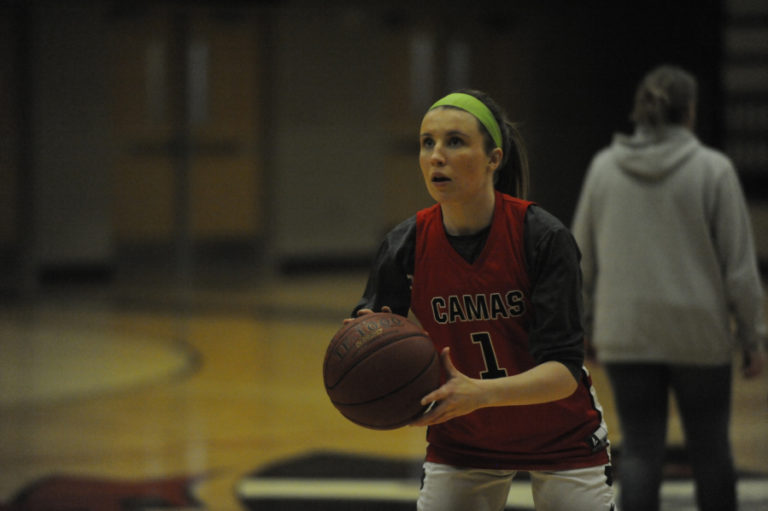 Camas High senior shooting guard Haylie Johnson had four 3 pointers in the Papermakers win over Lake Stevens on Feb. 29.