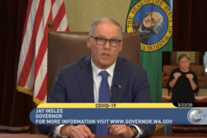 Washington Governor Jay Inslee speaks today about new 