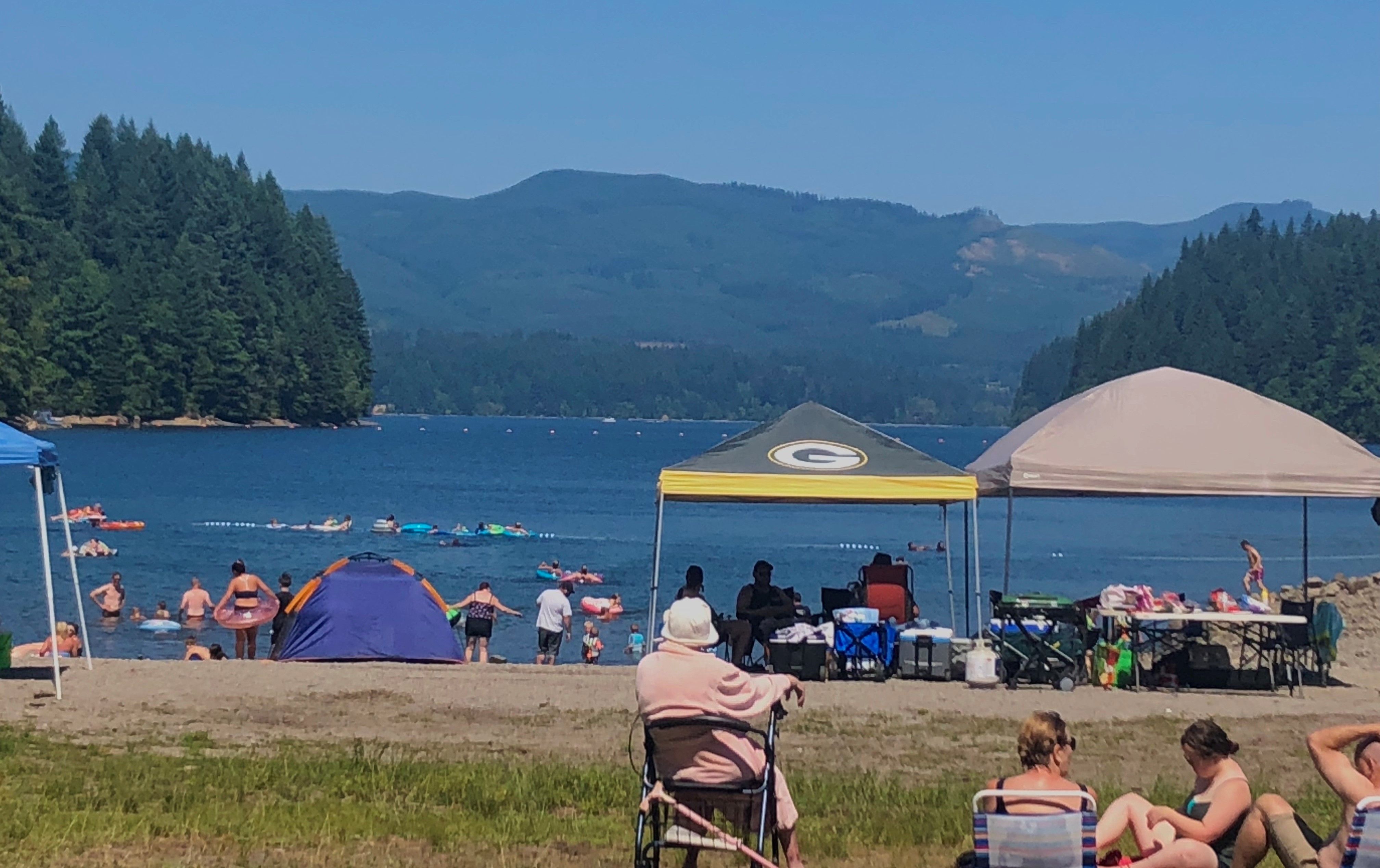 Kelly Moyer/Post-Record
Crowds gather at Merwin Lake, a reservoir on the Lewis River at the border between Clark and Cowlitz counties in Southwest Washington, in August 2019. PacifiCorp, which manages the lake and related Merwin Dam, has closed several recreational sites along the Lewis River to the public to help stop the spread of COVID-19. 