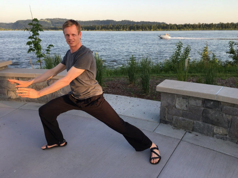 (Post-Record file photo) Ripple Wellness co-owner Jeff Olson practices Tai Chi at Washougal Waterfront Park in 2017.