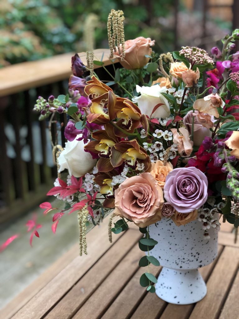 (Photo courtesy of Janessa Stoltz) 
A flower arrangement by Janessa Stoltz, co-owner of the Camas-based flower shop/supper club, Acorn & the Oak.