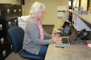 (Contributed photo courtesy of Washougal School District) Linda Henderson, the Washougal School District's technical support specialist, has played a key role in the district's efforts to build an online learning platform after schools closed for the remainder of the 2019-20 school year due to statewide 