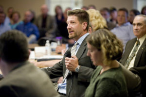 (Contributed photo courtesy of The Columbian)
Paul Dennis, a former Camas mayor and then-director of the Camas-Washougal Economic Development Association (CWEDA) talks to Camas and Washougal city leaders in 2011. Camas police have forwarded an investigation into Dennis' alleged theft of public funds from CWEDA to the Clark County Prosecutor's Office.