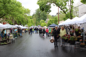 (Post-Record file photo)
Visitors enjoy the 2017 Camas Plant and Garden Fair in downtown Camas despite the rainy weather.