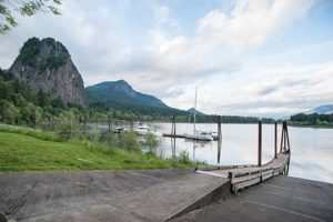 The boat launch at Beacon Rock State Park in Skamania County has reopened, but most parts of the park, including narrow trails leading to the top of Beacon Rock, remain closed due to the COVID-19 crisis. (Photo courtesy of Washington State Parks)