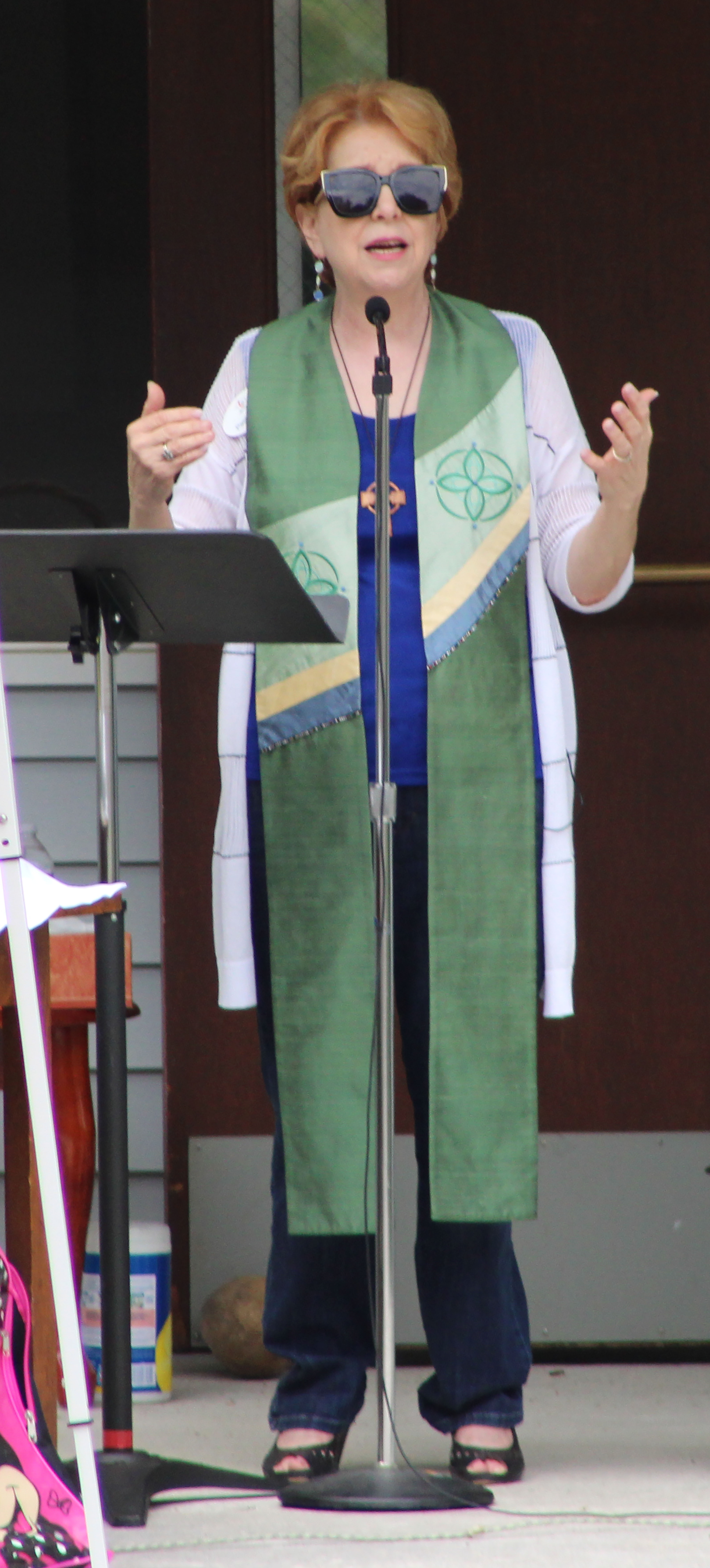 Washougal United Methodist Church pastor Vivian Hiestand delivers a sermon during a service on Sunday, July 5. (Doug Flanagan/Post-Record)