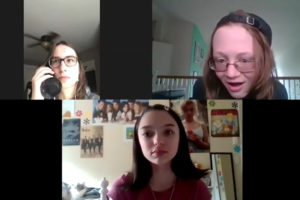 Washougal High students perform a play on Zoom. Several members of the school's thespians recently performed virtual versions of "10 Ways to Survive Life in a Quarantine" and "The Truth About the Truth (or Get a Job, Bob!)" (Screenshot by Doug Flanagan/Post-Record)