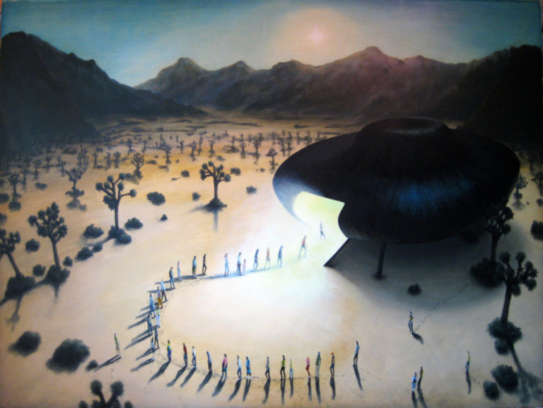 Dan Attoe&#039;s painting, &quot;Desert Abduction&quot; from 2009.
