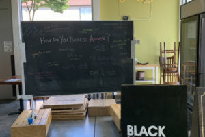 OurBar's "conversation board" asks patrons at the downtown Washougal restaurant how they process anger. (Contributed photo courtesy of Alex Yost)
