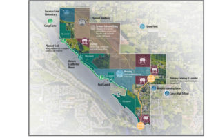 An illustration shows landmarks in the Camas North Shore area. (Contributed illustration courtesy of the city of Camas)
