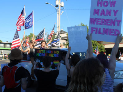 BLM supporters protest ‘Back the Blue’ rally in Camas