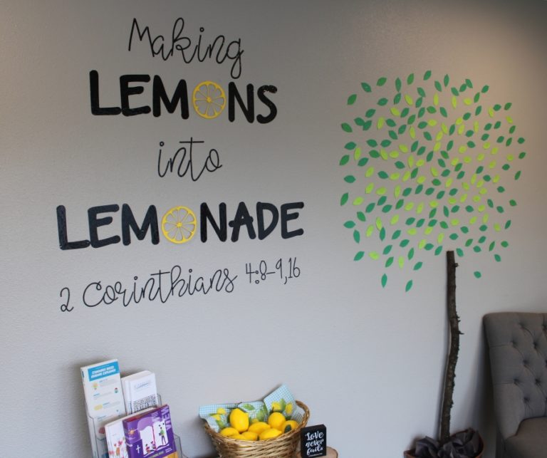 A &quot;Making Lemons into Lemonade&quot; sign greets students returning to in-person classes at Riverside Christian School in Washougal.