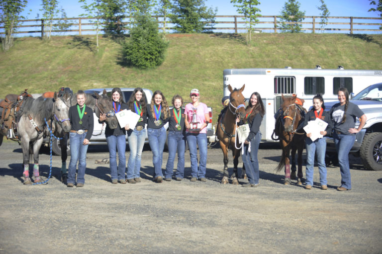 Post-Record file photo 
 Washougal&#039;s 2019-20 equestrian team poses at its Windy Ridge Farm home east of Washougal.