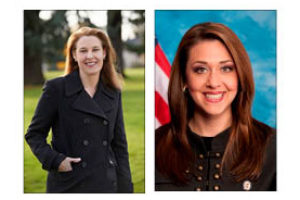 Republican Congresswoman Jaime Herrera Beutler (right) and her Democratic challenger, Carolyn Long (left), who are running in the Nov. 3 election to represent Washington's 3rd Congressional District, faced off over the environment, health care, far-right violence and more during a virtual debate on Oct. 9. (Contributed photos)