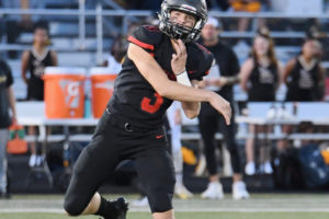 Camas High School quarterback Jake Blair throws a pass during the Papermakers' game against Lincoln on Sept. 6, 2019. (Contributed photo couz zzzzvccrtesy Kris Cavin)