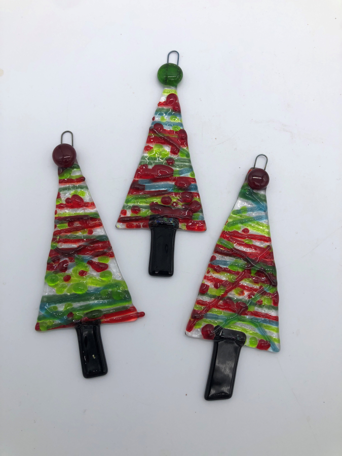 Contributed photo courtesy of Shirley Bishop 
 Fused glass tree ornaments created by Washougal artist Shirley Bishop are for sale on Bishop's website.