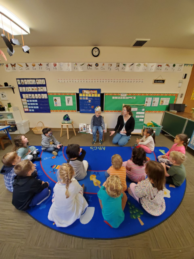 Contributed photos courtesy of Mindy O&#039;Neil 
 Students gather inside a classroom at the Camas-Washougal Parent Co-op Preschool in Camas in November 2020. (Contributed photo courtesy of Camas-Washougal Parent Co-op Preschool)