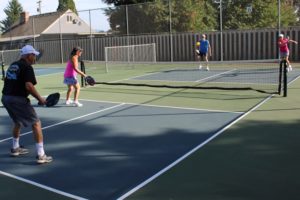 Local residents play a game of pickleball at Washougal's Hathaway Park in October 2019. (Post-Record file photo)