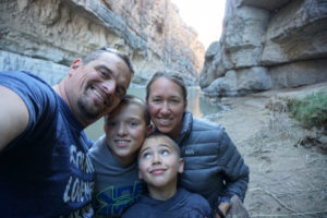 Washougal residents Andy and Heidi Dryden take a photo with their children Eli and Johnny at Big Bend National Park in southern Texas. (Contributed photo courtesy Heidi Dryden)