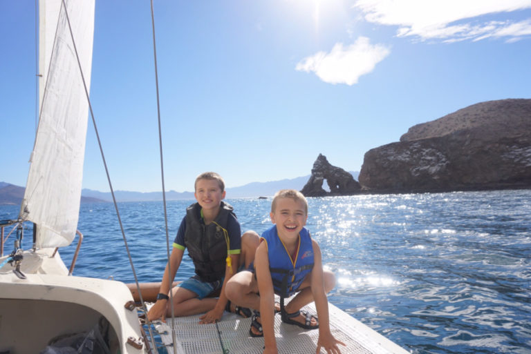 Contriuted photo courtesy Heidi Dryden 
 Washougal residents Eli Dryden (left) and his brother Johnny enjoy a sailing excursion in Mexico in December.