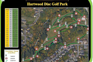 The disc golf course at Hartwood Park will feature 18 par-3 holes and be 4,067 feet in length. (Contributed graphic courtesy of the city of Washougal)
