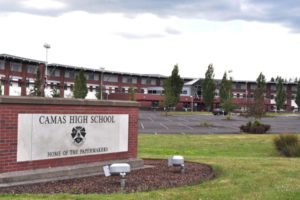 Camas High School is pictured in March 2021. (Kelly Moyer/Post-Record files)