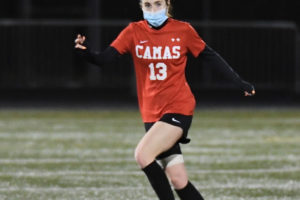 Camas High senior Josie Rein, captain of the Camas girls soccer team, is a crucial part of the Papermakers' defense, which has given up only two goals in five games during the 2020-21 season. (Contributed photo courtesy of Kris Cavin)