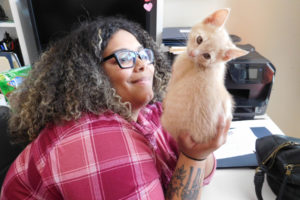 Delaney Edison, the West Columbia Gorge Humane Society's animal care and operations manager, holds Lasagna, a kitten that used to live at the Washougal animal shelter before finding a "forever home" in 2019. (Post-Record file photo)