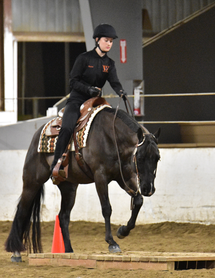 Washougal rider Peyton Robb competes during an equestrian meet in 2021.