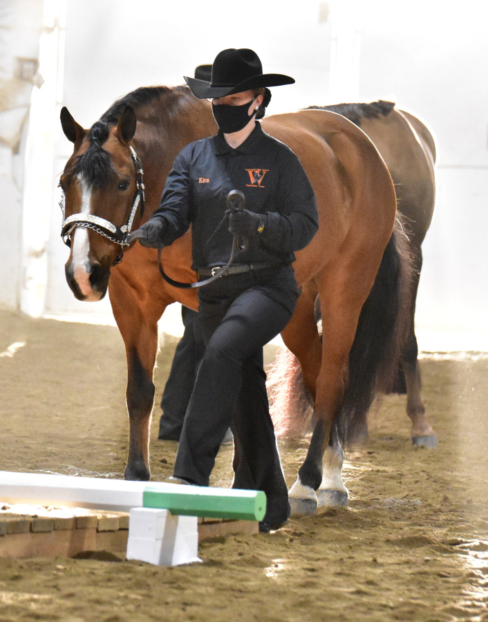 Washougal rider Kira Buchanan competes during an equestrian meet in 2021.
