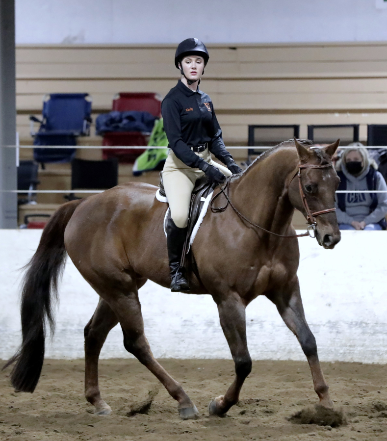 Contributed photo courtesy Brittni DeVault 
 Washougal rider Keely Crandall competes during an equestrian meet earlier this year. Velansky and eight other Washougal riders will compete at the Washington High School Equestrian Team state meet, to be held June 17-19 in Moses Lake.