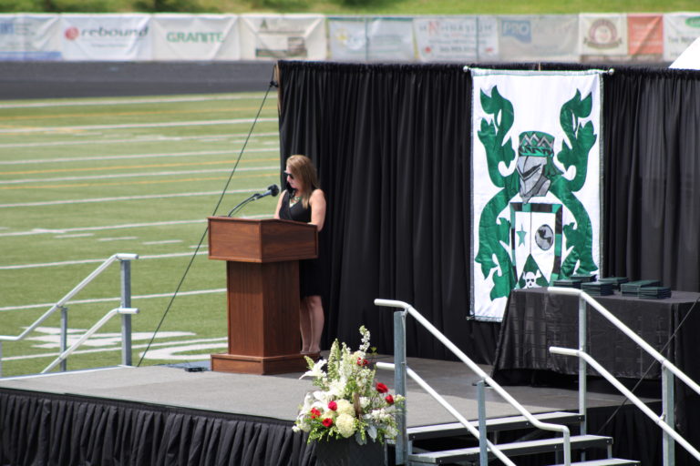 Hayes Freedom High School celebrates its class of 2021 at an in-person graduation ceremony held Saturday, June 12, 2021, at Doc Harris Stadium in Camas. (Kelly Moyer/Post-Record) 