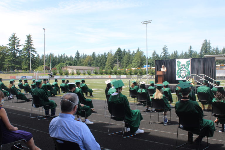 The Hayes Freedom High School class of 2021 held an in-person graduation ceremony at Doc Harris Stadium on Saturday, June 12, 2021. (Kelly Moyer/Post-Record) 