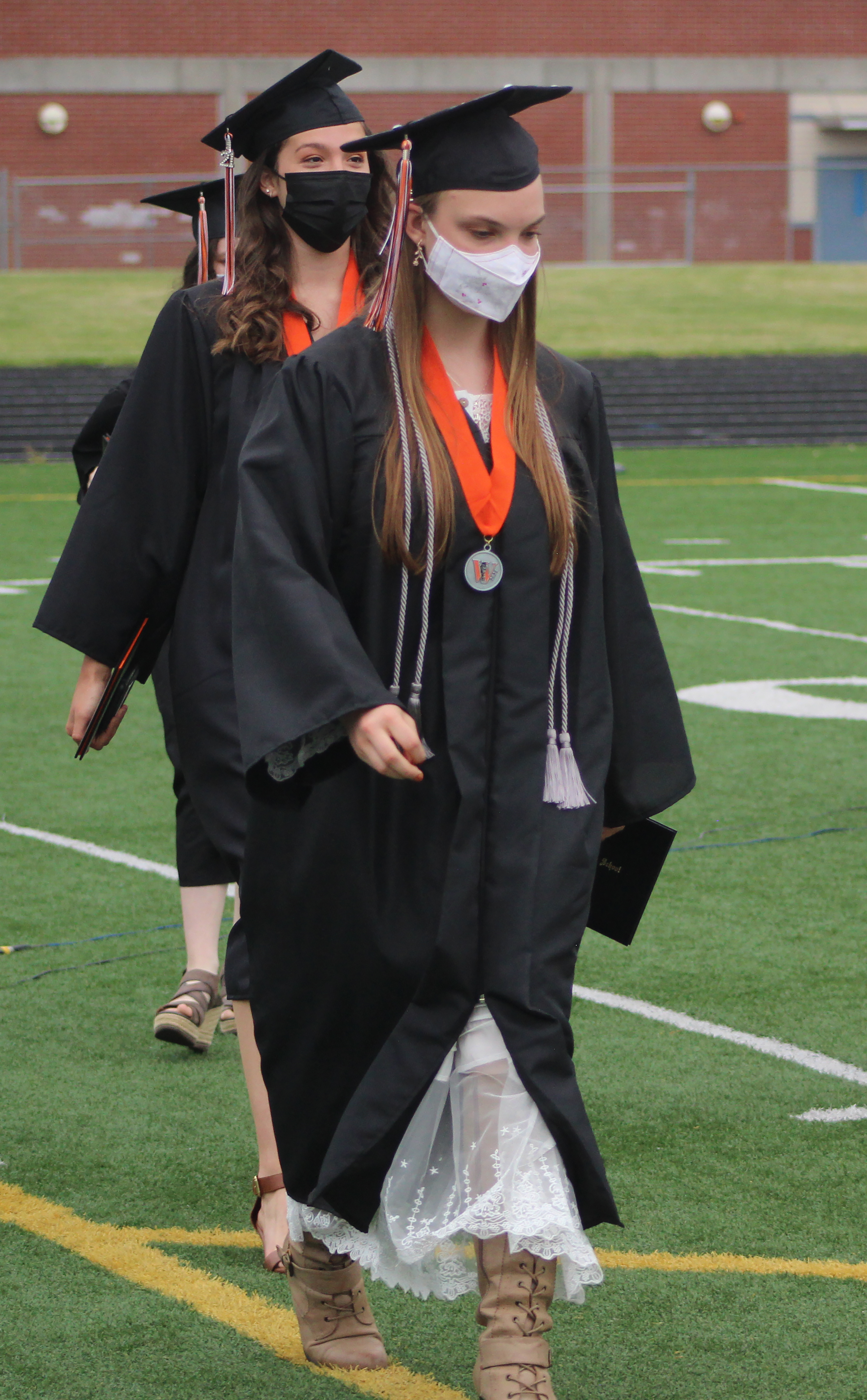 Washougal High School celebrates its class of 2021 at an in-person graduation ceremony held Saturday, June 12, 2021, at Fishback Stadium in Washougal. (Doug Flanagan/Post-Record) 