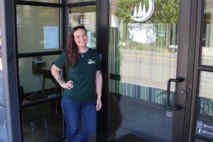 Pam Rollins stands in front of her new downtown Washougal business, Forest Moon Yoga, on Thursday, July 22, 2021. (Photos by Doug Flanagan/Post-Record)