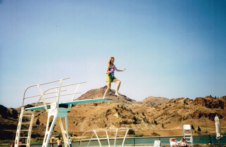 Simone McAlonen (center) was 12 when she spent her first summer living at a Christian youth camp located on the former site of the Rajneeshpuram compound in central Oregon.