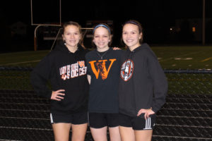 Lauren Rabus (left), Molly Rabus (center) and Emily Rabus (right) helped lead the Washougal girls soccer team to a 12-8 record during the 2021 season. (Doug Flanagan/Post-Record)