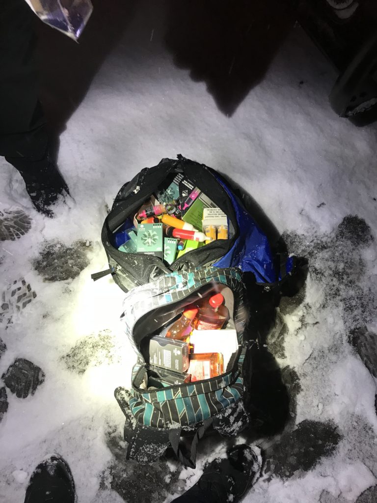 Police followed the footprints in freshly fallen snow away from the 7 Market in Camas following a burglary on Dec. 28, 2021, and found two Washougal teens carrying these backpacks, which police said were filled with stolen goods from the 7 Market.