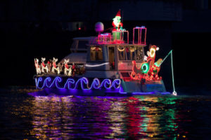 A lighted boat participates in the 2019 Christmas Ships parade near Washougal. (Contributed photo courtesy of the Christmas Ships organization) 