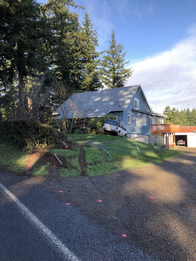 A vehicle driven by an unnamed teenager and filled with juveniles on their way to school left the roadway near the intersection of Southeast Norse Road and 280th Court on Tuesday, Dec. 14, 2021, striking a fence and a residence. A passenger in the vehicle, 15-year-old Grayson Kennedy, a student at Camas High School, died Dec. 14 from injuries sustained in the crash.