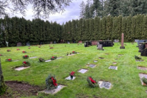 Volunteers placed more than 700 wreaths on local veterans' graves at the Camas Cemetery on Saturday, Dec. 18, 2021, as part of the nationwide Wreaths Across America event. (Contributed photo courtesy of the city of Camas)