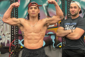 Professional mixed martial arts fighter Ricky Simon (left) stands next to his longtime strength and conditioning coach, Jess Guthmiller (right), the owner of Champ Camp Training and Fitness in Washougal. (Contributed photo courtesy of Jess Guthmiller)