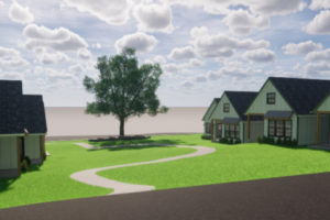 An illustration shows the future Washougal River Oaks cottage housing development off Northeast Third Avenue, east of downtown Camas. (Illustration courtesy of Bryan Desgrosellier)