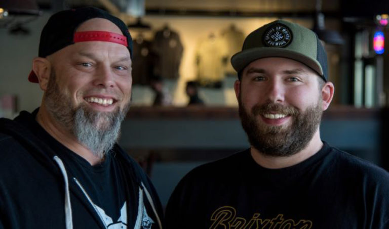 Contributed Photo courtesy Corwin Beverage Company 
 Grains of Wrath owners Mike Hunsaker (left) and Brendan Greenen have struck a deal with a Ridgefield-based distribution company to distrubute a selection of the brewery&#039;s beers across Southwest Washington in cans and draft form. (Doug Flanagan/Post-Record)