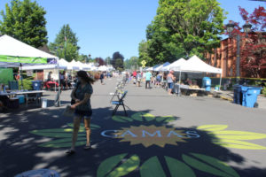 People visit the Camas Farmer's Market on June 2, 2021. (Kelly Moyer/Post-Record files)
