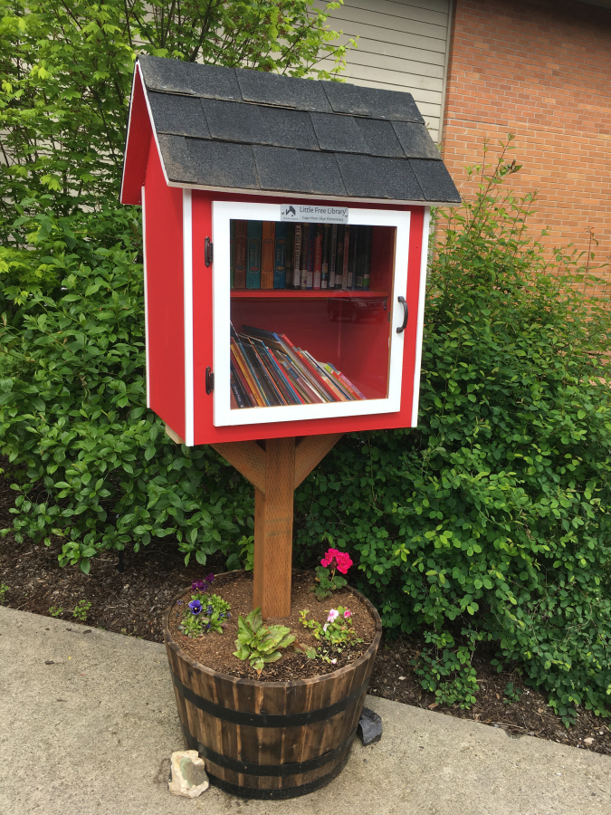 Contributed photo courtesy Washougal School District 
 Cape Horn-Skye Elementary School&#039;s new &quot;little free library&quot; allows people to take a book or give a book at any time.
