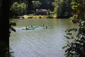 Kayakers paddle on Lacamas Lake in Camas, near the city of Camas' Lacamas Lake Lodge, on Friday, July 31, 2020. (Kelly Moyer/Post-Record files)