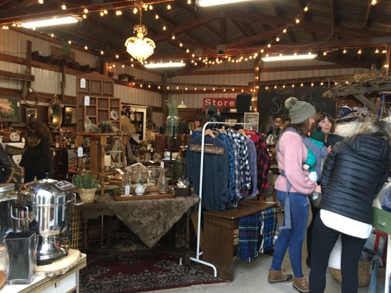 Customers browse through items at a recent Found and Forged NW vintage barn sale in Washougal.