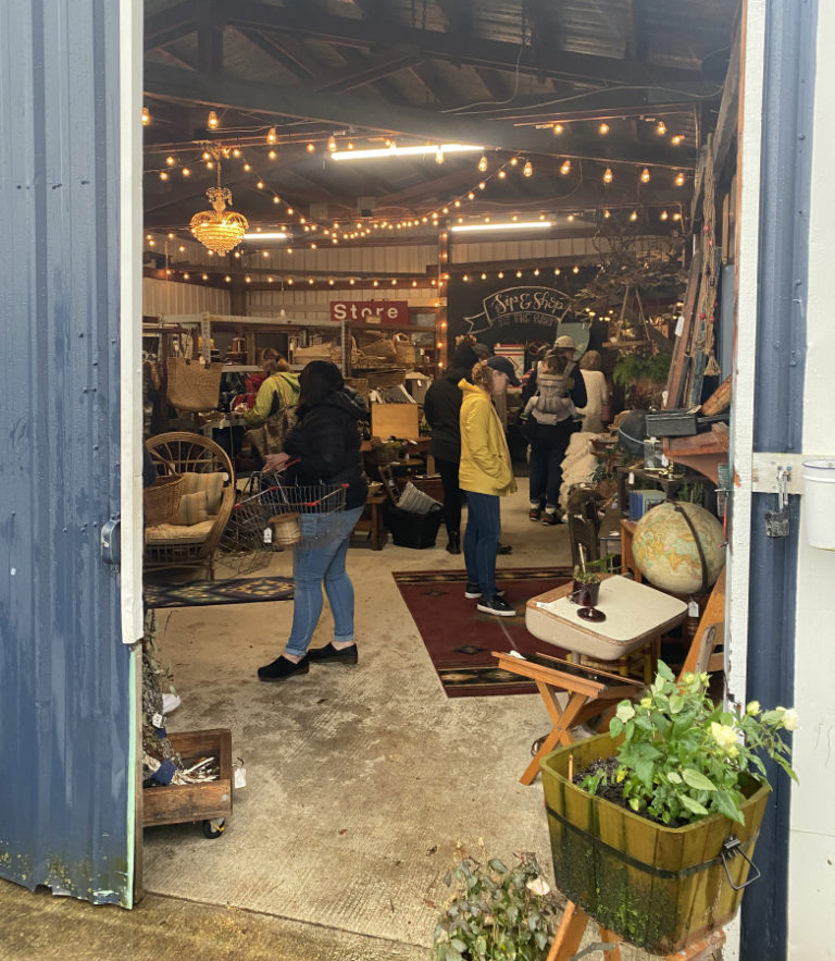 Contributed photo courtesy Jordan Stillinger 
 Customers browse through items at a recent Found and Forged NW vintage barn sale in Washougal.