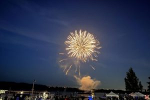 Fireworks explode over the Columbia River at Marina Park in Washougal on Monday, July 4, 2022. (Post-Record files)